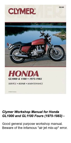 Clymer Workshop Manual for Honda GL1000 and GL1100 Fours (1975-1983)