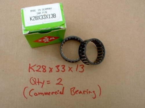 But, 2 of the commercially available roller bearings shown above will fit perfectly into the same space occupied by the OEM bearing. Thanks again to John Evans of Wingovations for this tip! Lube the bearing(s) with Moly grease, seat the retainers in their grove, then re-install the sprocket onto the engine. Don’t forget the starter drive sprocket retainer and the splined washer.